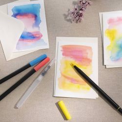 Watercolour Marker, line 2+4-8 mm, standard colours, 12 pc/ 1 pack