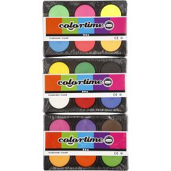 Watercolours, H: 16 mm, dia. 44 mm, neon colours, primary colours, additional colours, 1 pack
