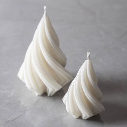 Silicone Mould, Christmas trees, H: 8+11 cm, dia. 5+7 cm, 2 pc/ 1 pack