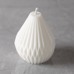 Silicone Mould, Ribbed teardrop shape, H: 8 cm, dia. 7 cm, 1 pc/ 1 pack