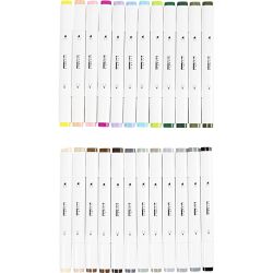 Illustration Marker, line 1+8 mm, pastel colours, standard colours, 24 pc/ 1 pack