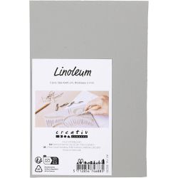 Linoleum, size 10x15 cm, thickness 3 mm, grey, 2 pc/ 1 pack