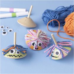Spinning Top, H: 5 cm, dia. 5,5 cm, 1 pc