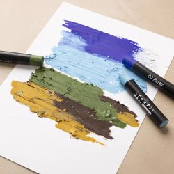 Oil Pastels, L: 7 cm, thickness 11 mm, nature colours, 12 pc/ 1 pack