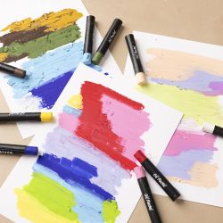 Oil Pastels, L: 7 cm, thickness 11 mm, pastel colours, 24 pc/ 1 pack