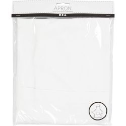 Apron, L: 84 cm, W: 65 cm, size M-XL cm, 210 g, white, 1 pc