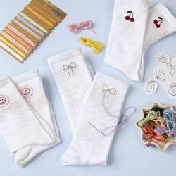 Cotton Socks, size 39-42, white, 1 pair