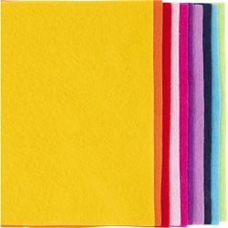 Craft Felt, A4, sheet 210x297 mm, thickness 2 mm, colorful, 10 sheet/ 1 pack