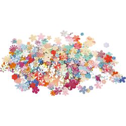 Sequins, size 6-20 mm, ca. 390 pc, pastel colours, 10 g/ 1 pack