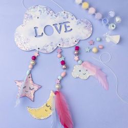 Wooden Mobile, Night sky, W: 28 cm, thickness 3 mm, 1 pc/ 1 pack
