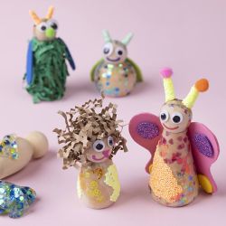 Wooden Figure Body, Round, H: 5 cm, 5 pc/ 1 pack