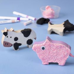 Wooden Animals, Farm, H: 4,5-8,7 cm, thickness 2 cm, 10 pc/ 1 pack