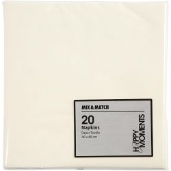 Table Napkins, size 40x40 cm, 60 g, off-white, 20 pc/ 1 pack