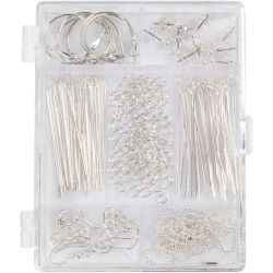 Jewellery Starter Kit, ca. 175 pc, silver-plated, 1 set