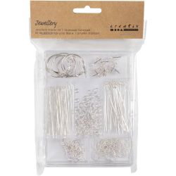 Jewellery Starter Kit, ca. 175 pc, silver-plated, 1 set