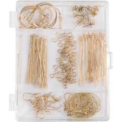 Jewellery Starter Kit, ca. 175 pc, gold-plated, 1 set