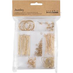Jewellery Starter Kit, ca. 175 pc, gold-plated, 1 set