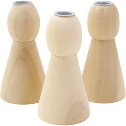 Conical wooden candle holders