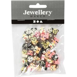 Figure Beads, Animals, dia. 10 mm, hole size 1,5 mm, 60 pc/ 1 pack