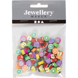 Figure Beads, Fruit, dia. 10 mm, hole size 1,5 mm, 60 pc/ 1 pack