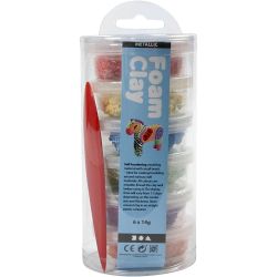 Foam Clay®, metallic, bold colours, 6x14 g/ 1 pack