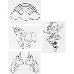 Shrink plastic sheets with motifs
