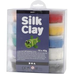 Silk Clay®, Basic 1, assorted colours, 10x40 g/ 1 pack