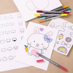 Craft Kit Drawing, Mixed figures, pastel colours, 1 pack