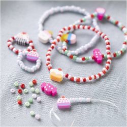 Mini Craft Kit Jewellery, Elastic bracelet and ring, 1 pack
