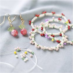 Mini Craft Kit Jewellery, Elastic bracelet and earring, 1 pack