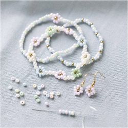 Mini Craft Kit Jewellery, Elastic bracelet, earring, 1 pack