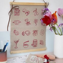 Craft Kit Embroidery, hanging decoration, flax, 1 pack
