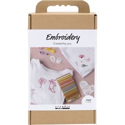Craft Kit Embroidery, t-shirt, white, 1 pack