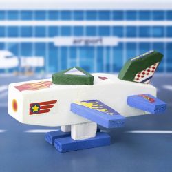 Mini Craft Kit Painting, Airplane, blue/green harmony, 1 pack