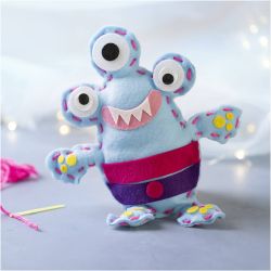 Mini Craft Kit Sewing, Felt Monster, assorted colours, 1 pack