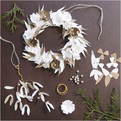 Craft Kit Paper Crafting, Wreath, white, light natural, 1 pack