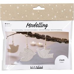 Mini Craft Kit Modelling, Doves, off white, 1 pack