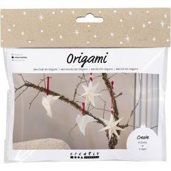 Mini Craft Kit Origami, Doves/stars, dark red, off-white, 1 pack