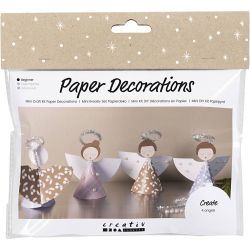 Mini Craft Kit Paper Decoration, Angels, assorted colours, 1 pack