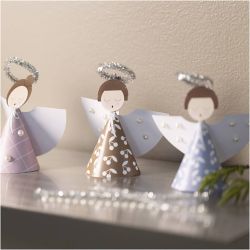 Mini Craft Kit Paper Decoration, Angels, assorted colours, 1 pack