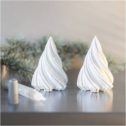 Mini Craft Kit Resin Casting, Christmas trees, white, 1 pack