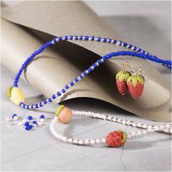 Mini Craft Kit Jewellery, Necklace and earrings, royal blue, 1 pack