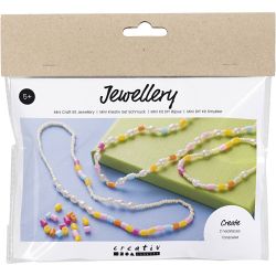 Mini Craft Kit Jewellery, Necklace and bracelet, assorted colours, 1 pack