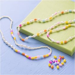 Mini Craft Kit Jewellery, Necklace and bracelet, assorted colours, 1 pack