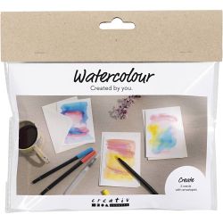 Mini Craft Kit Watercolour, Cards and envelopes, 1 pack