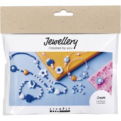 Mini Craft Kit Jewellery, Flowers, assorted colours, 1 pack