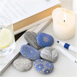 Mini Craft Kit Stone Decorating, blue, 1 pack