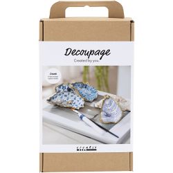 Craft Kit Decoupage, Oyster shells, blue, 1 pack