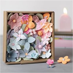 Craft Kit Modelling, Flowers, pastel colours, 1 pack