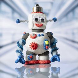 Mini Craft Kit Modelling, Robot, blue, grey, red, 1 pack
